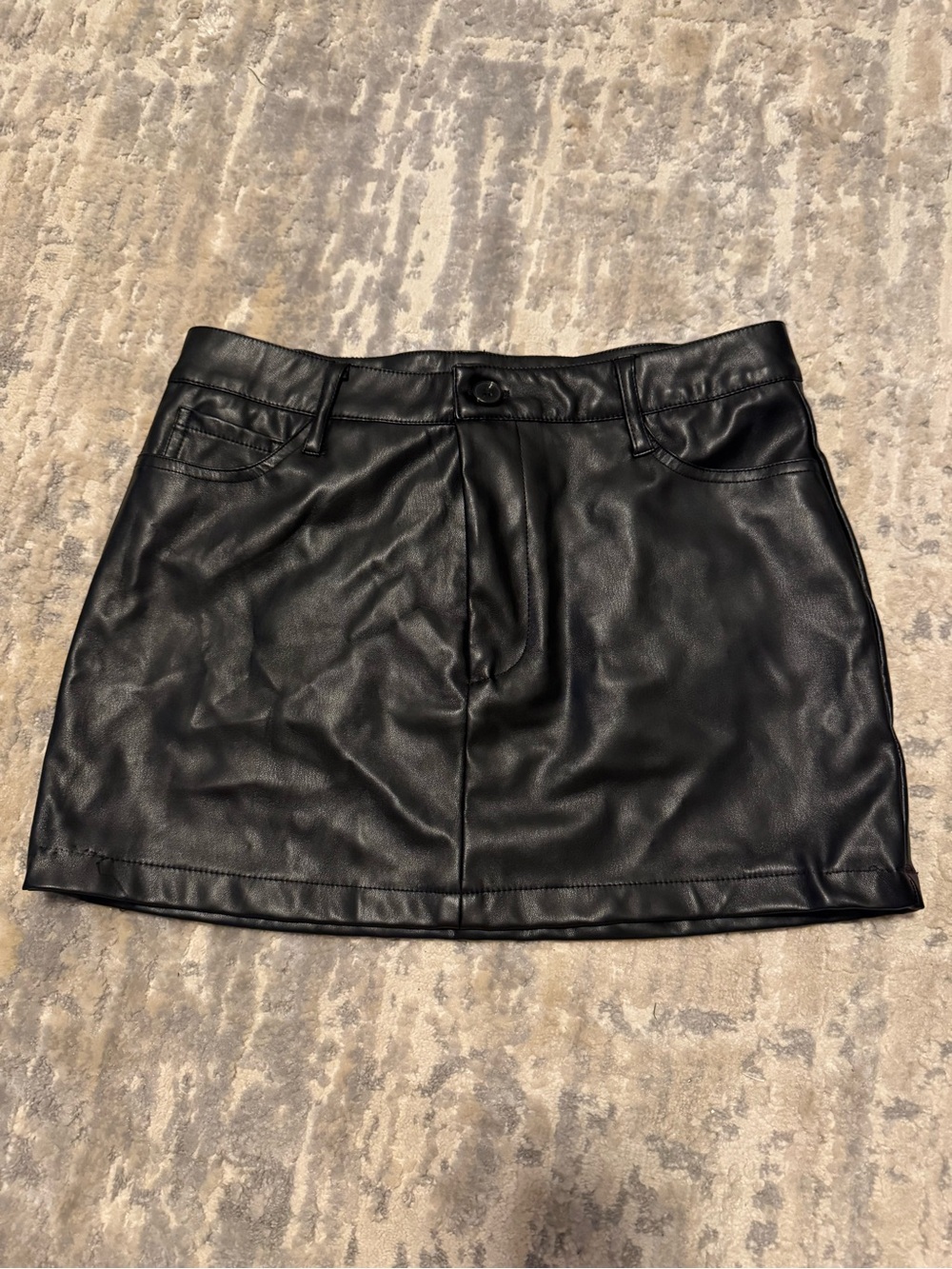 Fashion Nova Black Faux Leather Mini Skirt